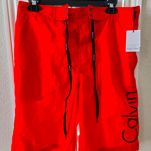 Brand New Calvin Klein Board Shorts Red Size Medium Mens